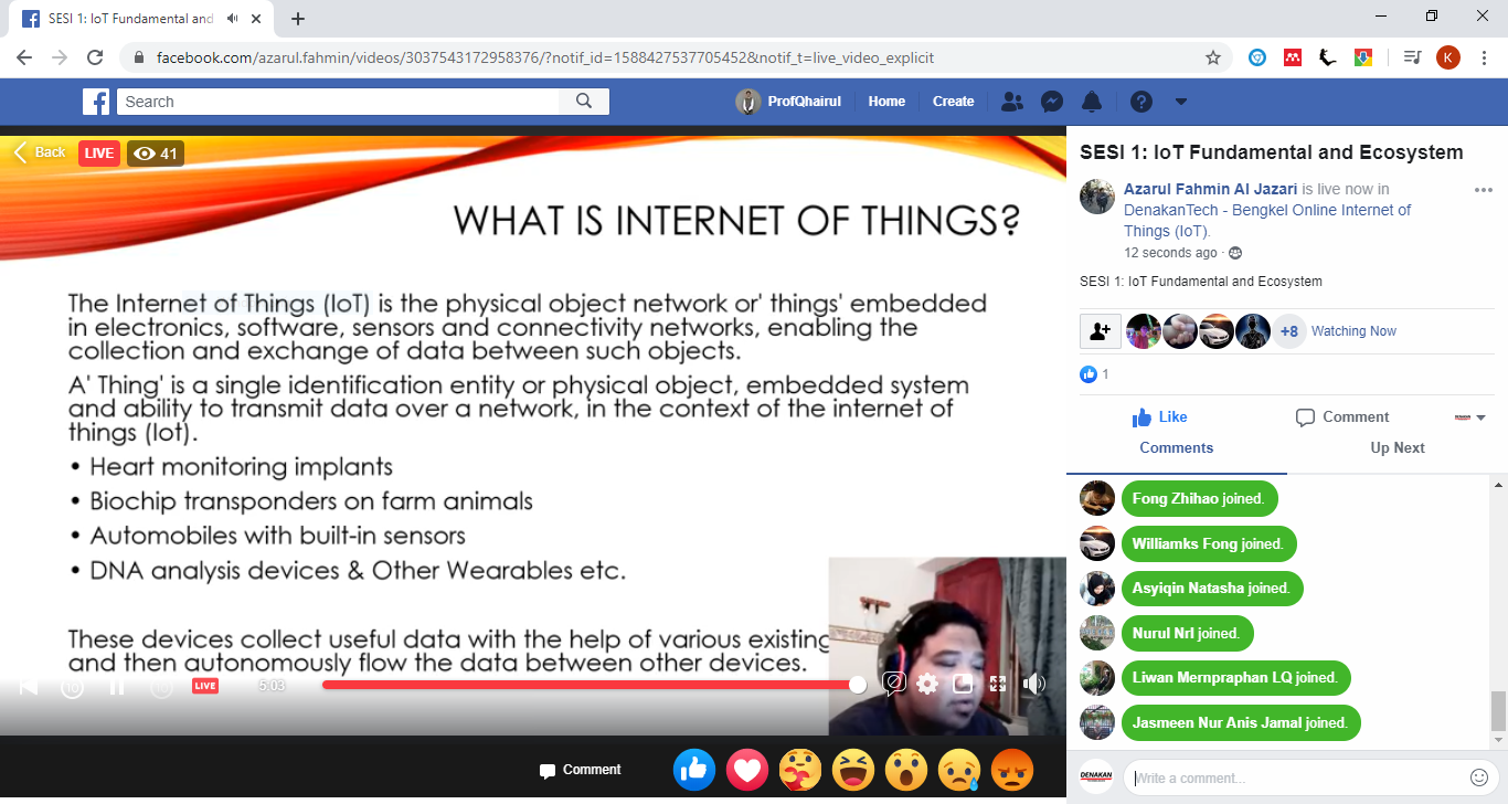 Bengkel Internet of Things (Online – Facebook LIVE) 2-17 May 2020